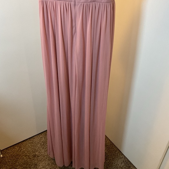 13. Azazie Vintage Mauve Pink Ruffled Tiered Maxi Dress Size A10 - Picture 7 of 8